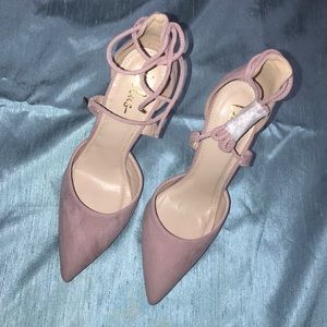 Dusty rose lace up heels